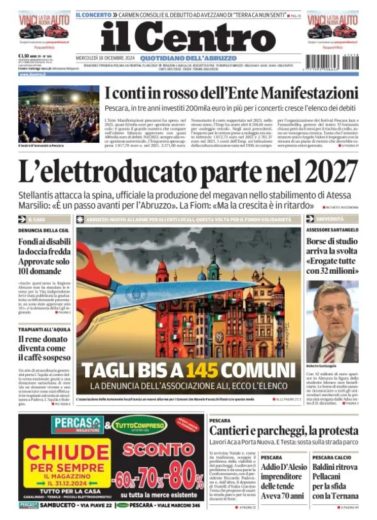 Prima-pagina-il centro-oggi-edizione-del-2024-12-18